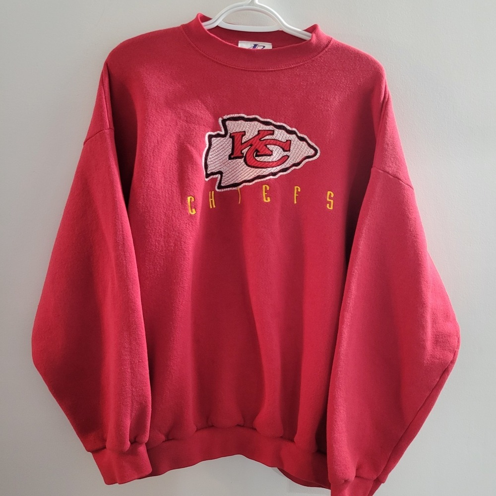 Vintage Logo Athletic Kansas City Chiefs Crewneck Sweatshirt Size XL Red